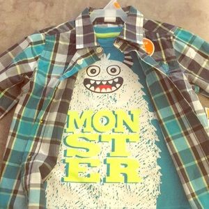 Button up shirt and tshirt